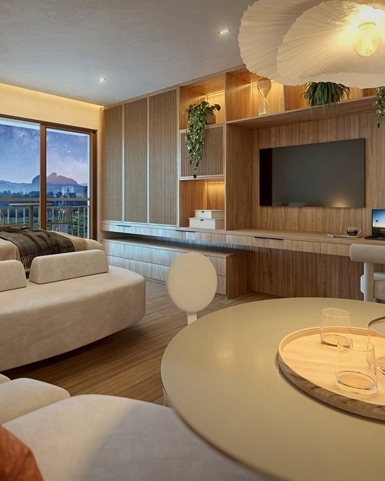Interior do studio do Living Full 24h